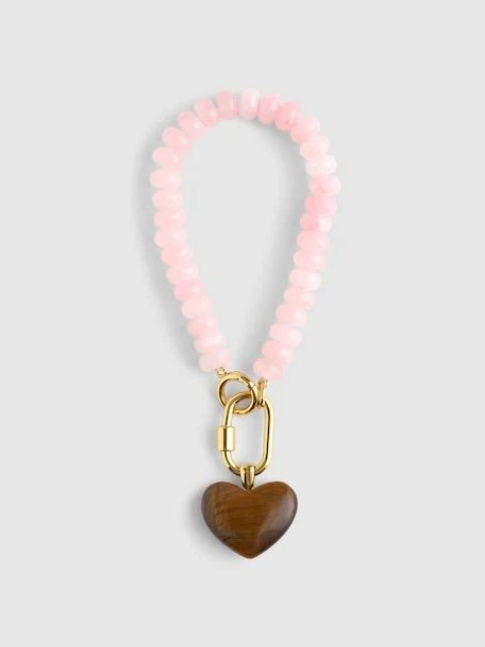 Madewell Beaded Heart Carabiner Bag Charm in Cinnamon